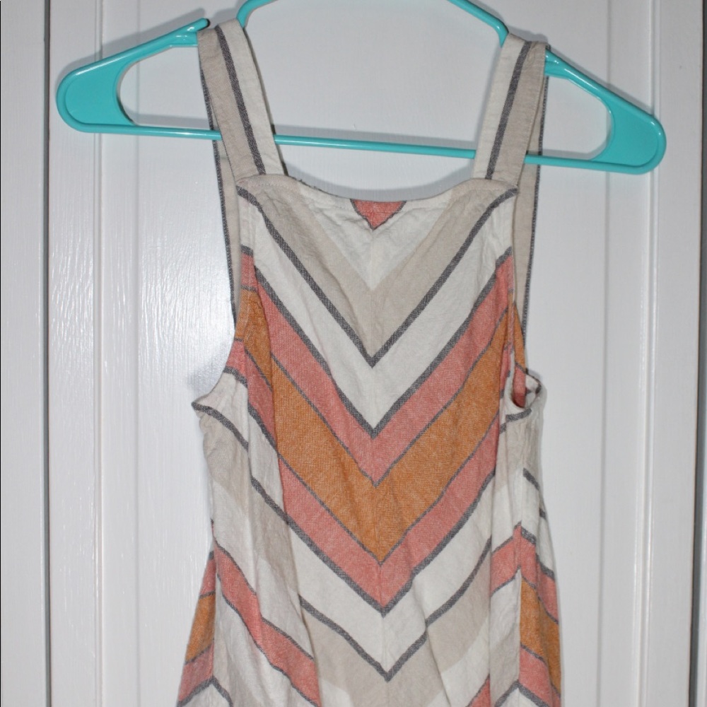 Cream/White/Pink/Orange Striped tank